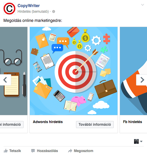 Facebook galéria hirdetés képméret