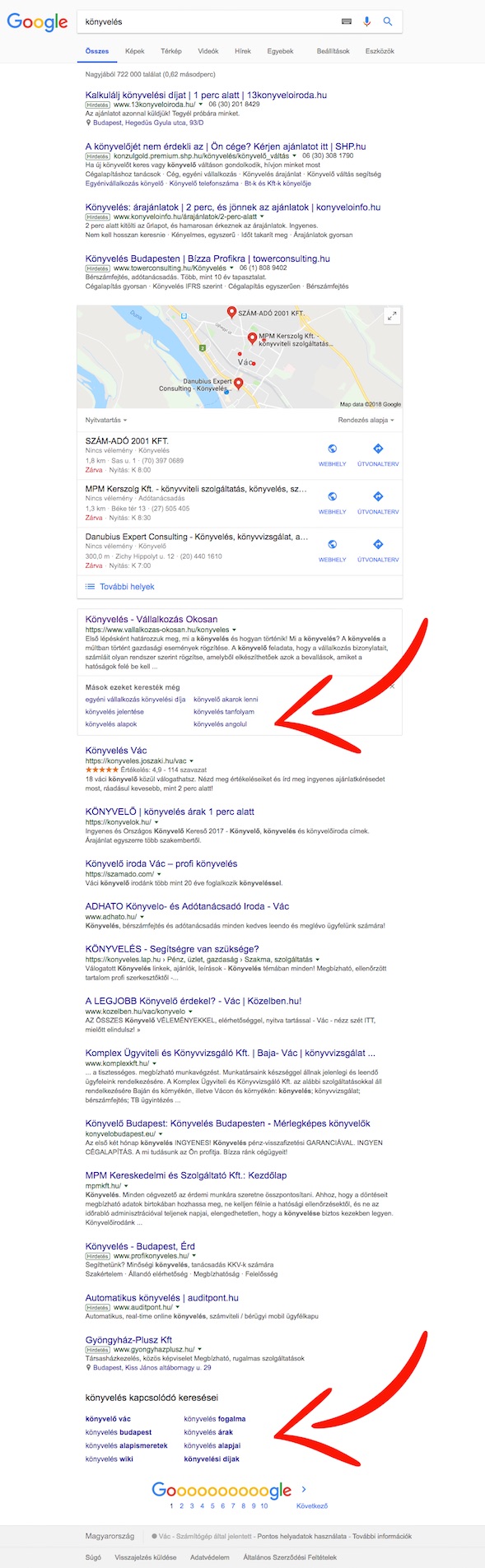 Google kapcsolódó keresések