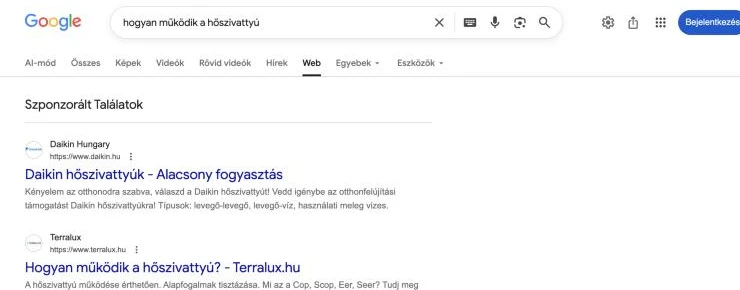 A Web szűrő: a találatok áttekintés nélkül